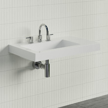 Essential Accessible 750mm Gloss White Composite Wall Hung Basin